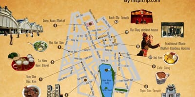 Δρόμο χάρτη του ανόι παλιά τρίμηνο